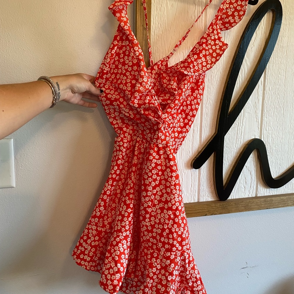 Cute red floral dress